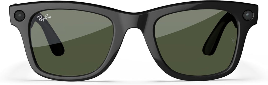 Ray-Ban Meta Glasses, Wayfarer Large - Shiny Black/G15 Green