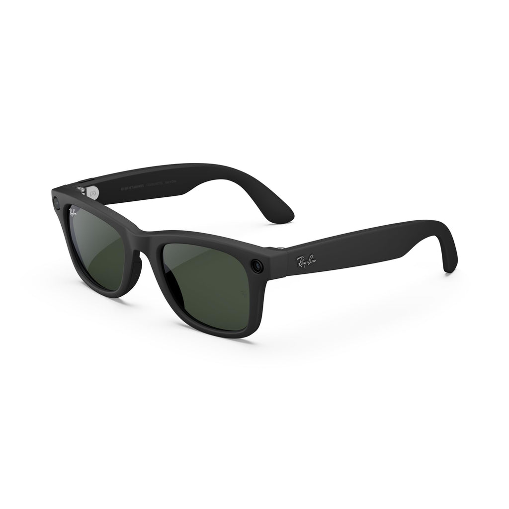 Ray-Ban Meta Glasses, Wayfarer Large - Shiny Black/G15 Green