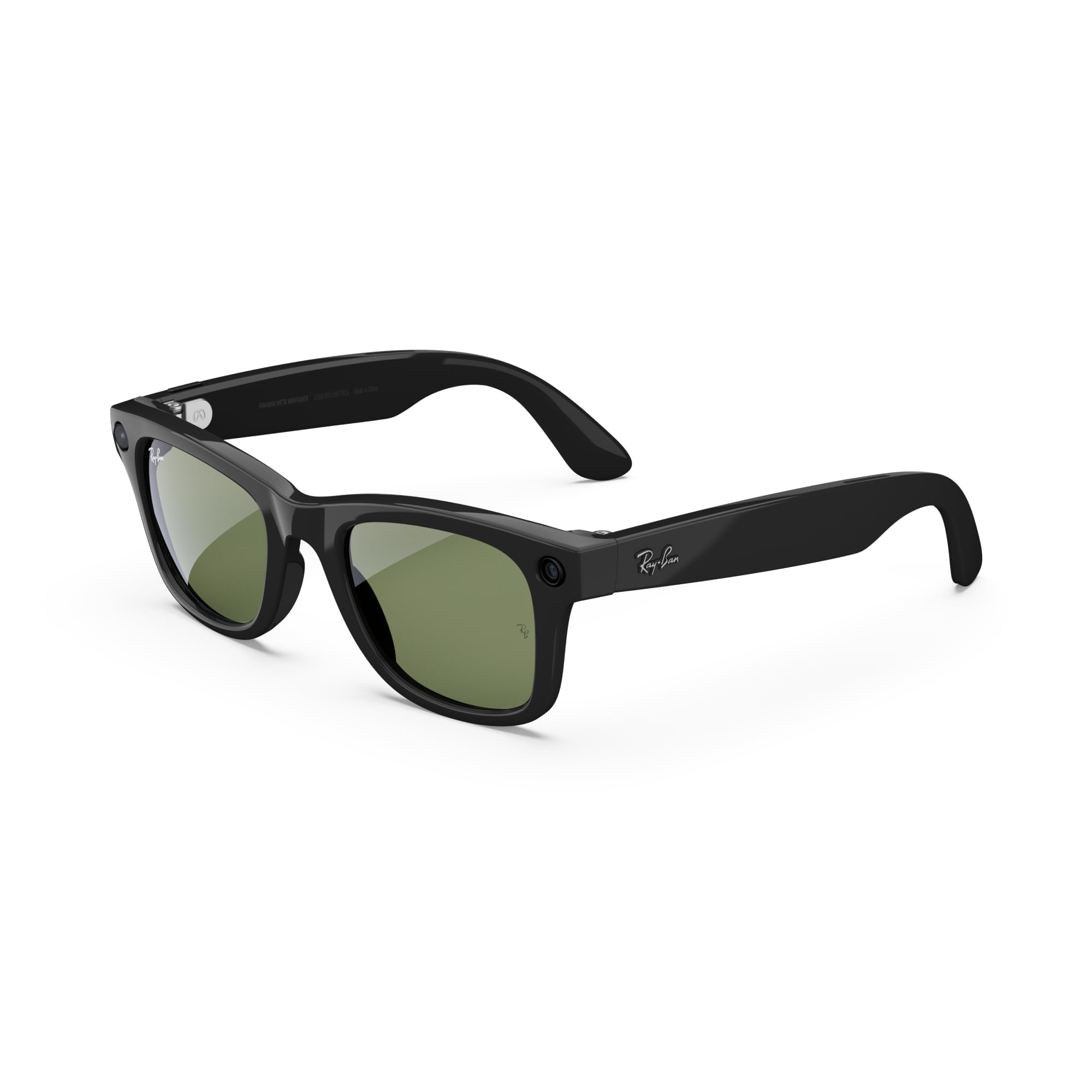 Ray-Ban Meta Glasses, Wayfarer Large - Shiny Black/G15 Green