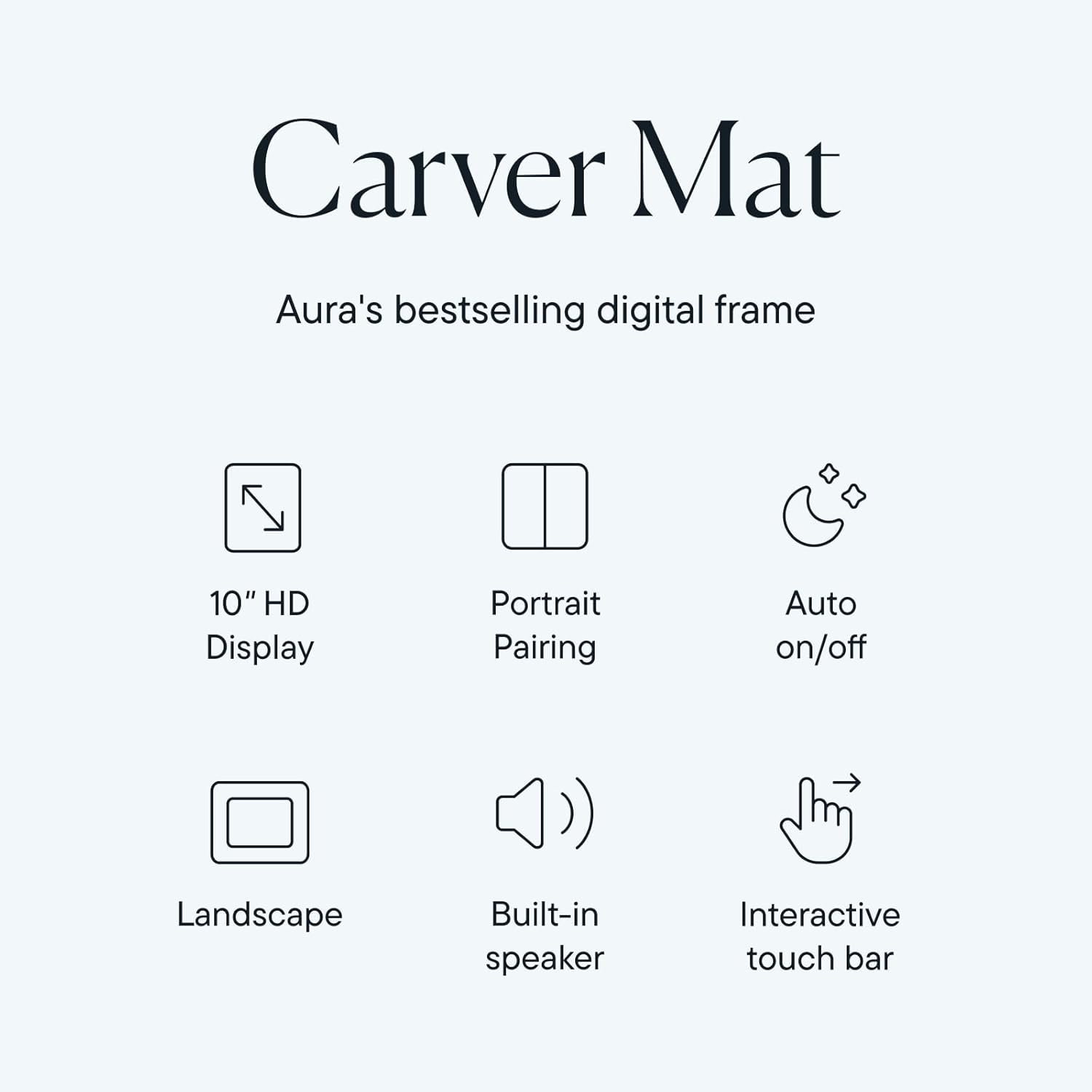 Aura Carver Mat WiFi Digital Picture Frame, 10.1”, Add Photos with Aura App, Free Unlimited Storage - Easy to Use - Plays Videos - The Best Digital Photo Frame - Gravel with White Mat