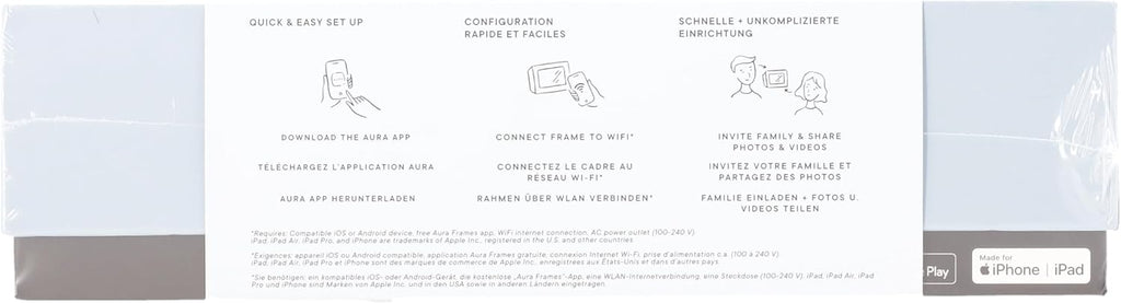 Aura Carver Mat WiFi Digital Picture Frame, 10.1”, Add Photos with Aura App, Free Unlimited Storage - Easy to Use - Plays Videos - The Best Digital Photo Frame - Gravel with White Mat