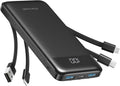 Charmast Batterie externe 10000mAh – USB-C, 6 sorties, écran LED, camping et voyage