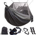 Hamac de Camping avec Filet – Nylon Parachute, Sangles d'arbre incluses