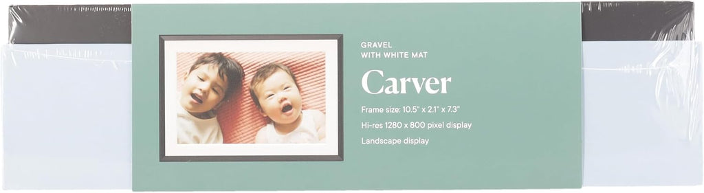 Aura Carver Mat WiFi Digital Picture Frame, 10.1”, Add Photos with Aura App, Free Unlimited Storage - Easy to Use - Plays Videos - The Best Digital Photo Frame - Gravel with White Mat