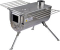 Winnerwell Woodlander Grand réchaud à bois portable – Acier inoxydable, Étagères pliantes, Tente tipi