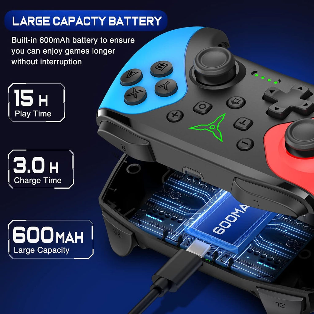 Wireless Switch Controller for Nintendo Switch/Switch 2/Lite/OLED Controller, Switch Controller with a Mouse Touch Feeling on Back Buttons, Extra Switch Pro Controller with Wake-up,Programmable, Turbo Function, Christmas Gifts