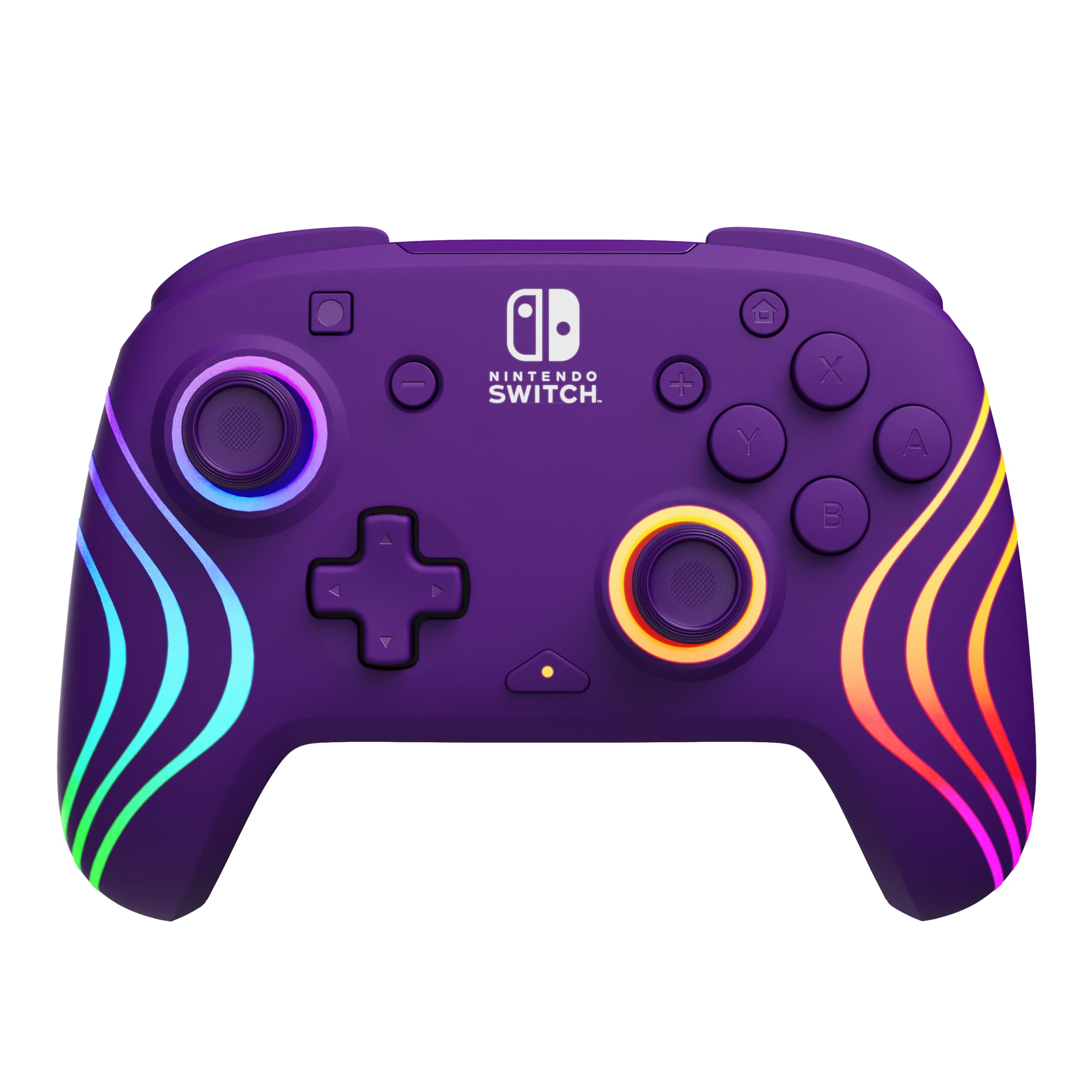 PDP Afterglow Wave Wireless RGB Gaming Controller - Nintendo Switch/Switch Lite/Switch - OLED Model, Nintendo Switch 2, LED Lighting, Rechargeable Battery - Blue