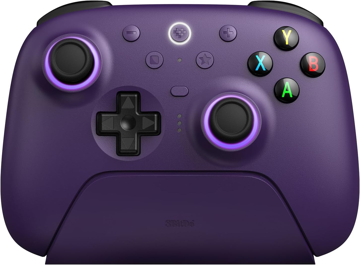 8Bitdo Ultimate 2 Wireless Gaming Controller with TMR Joysticks, Switchable Hall Effect/Tactile Triggers, 8Speed Wireless Tech, Charging Dock, RGB Fire Ring for PC & Android - Purple - Windows