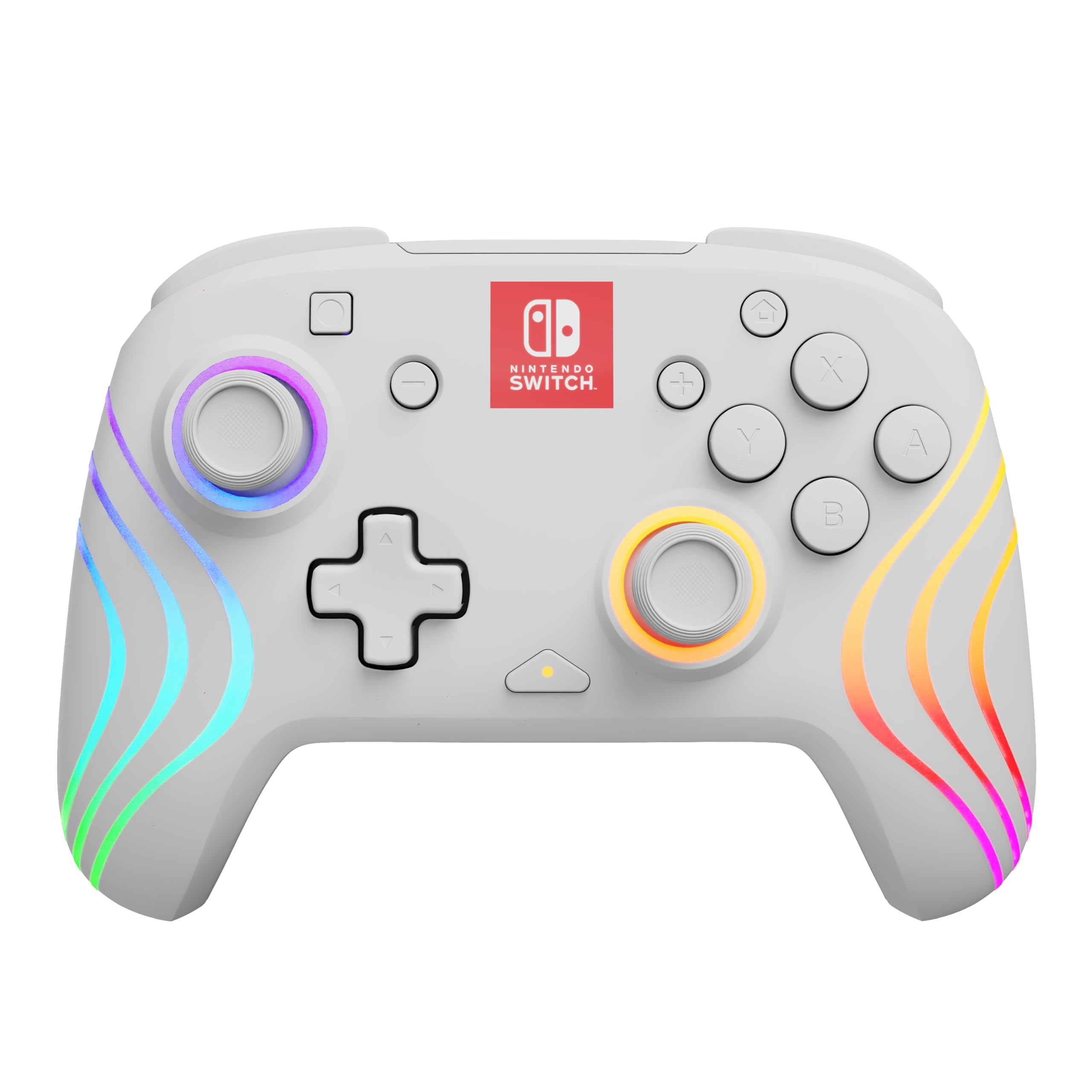 PDP Afterglow Wave Wireless RGB Gaming Controller - Nintendo Switch/Switch Lite/Switch - OLED Model, Nintendo Switch 2, LED Lighting, Rechargeable Battery - Blue