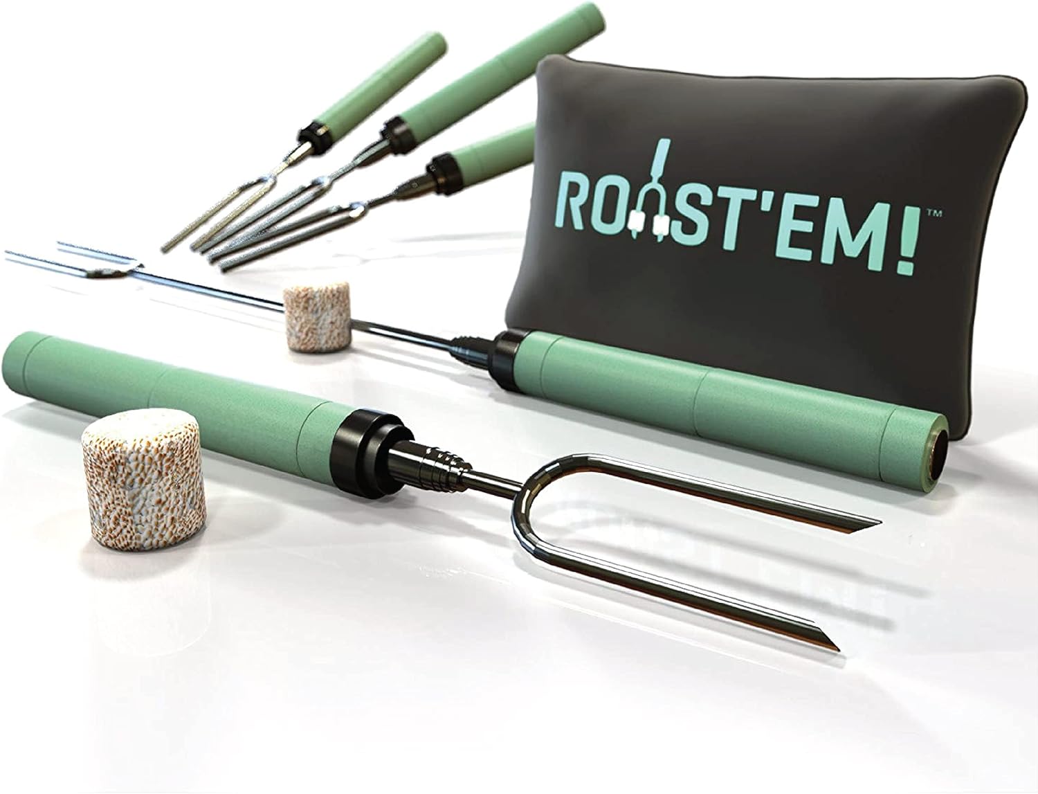ROOST'EM - 5 bâtons à rôtir extensibles télescopiques pour guimauve