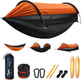 Hamac de Camping avec Filet – Nylon Parachute, Sangles d'arbre incluses - La fille du nord