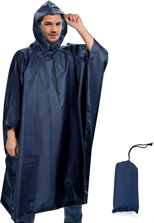 Poncho de pluie multifonction imperméable avec capuche – Randonnée, camping, festivals - La fille du nord