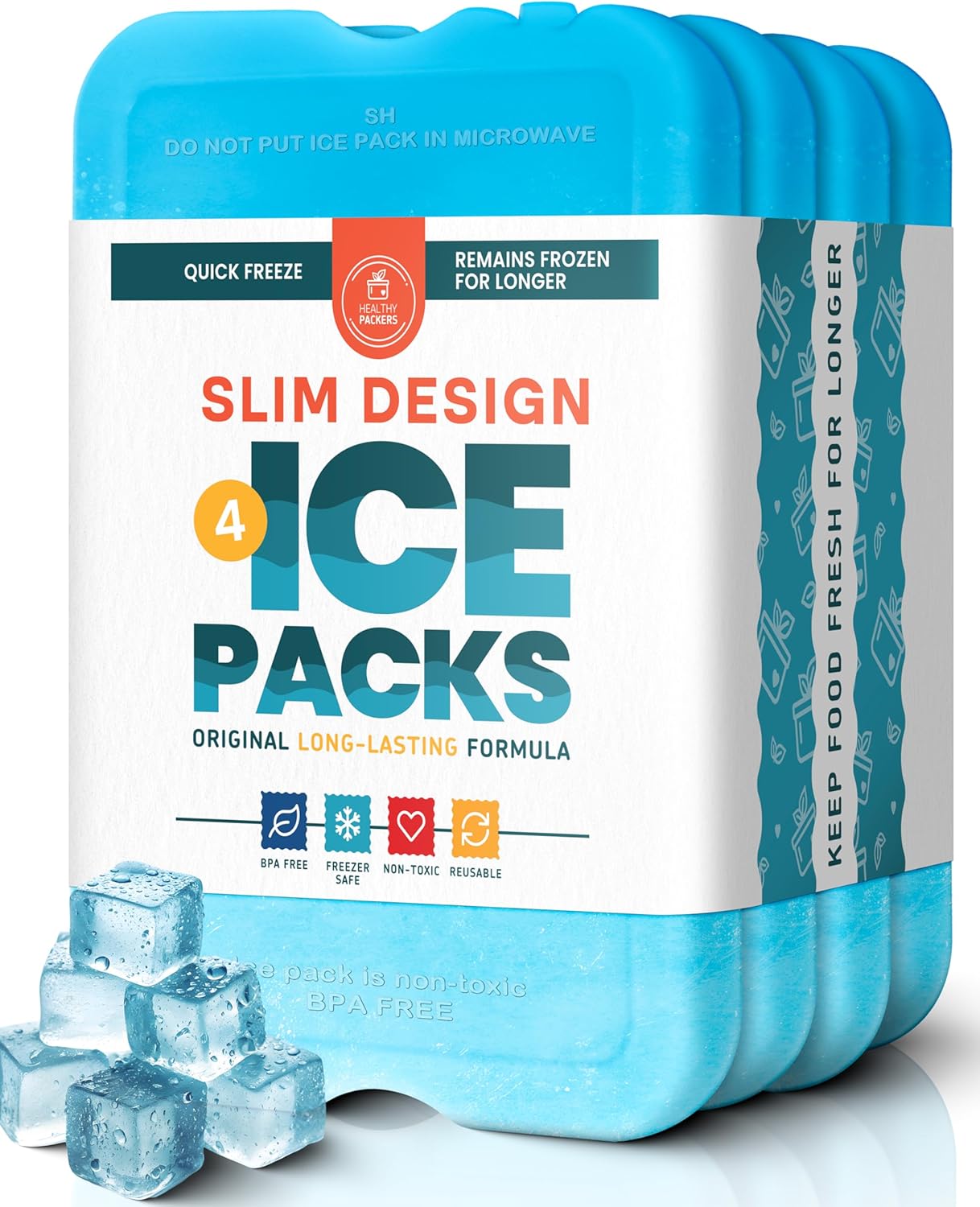 Cool Coolers Fit + Fresh – Blocs Réfrigérants Fins Réutilisables, Lot de 4, Camping et Boîte à Déjeuner - La fille du nord