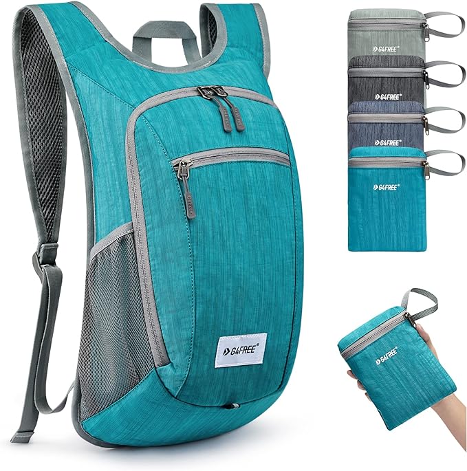 G4Free Sac à dos de randonnée – Léger, Pliable, Avec cordon de serrage et poche avant