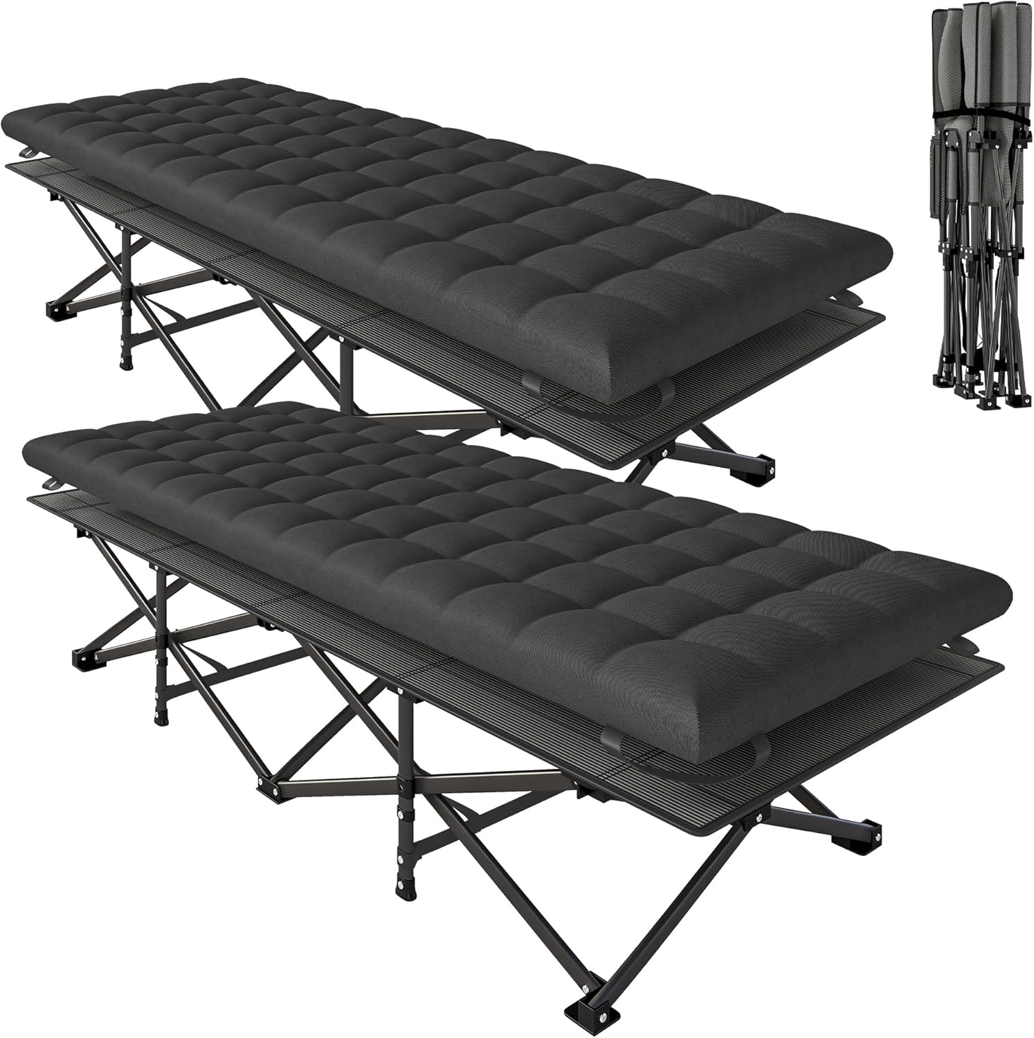 Lits de camping pliants Outsunny – Lot de 2