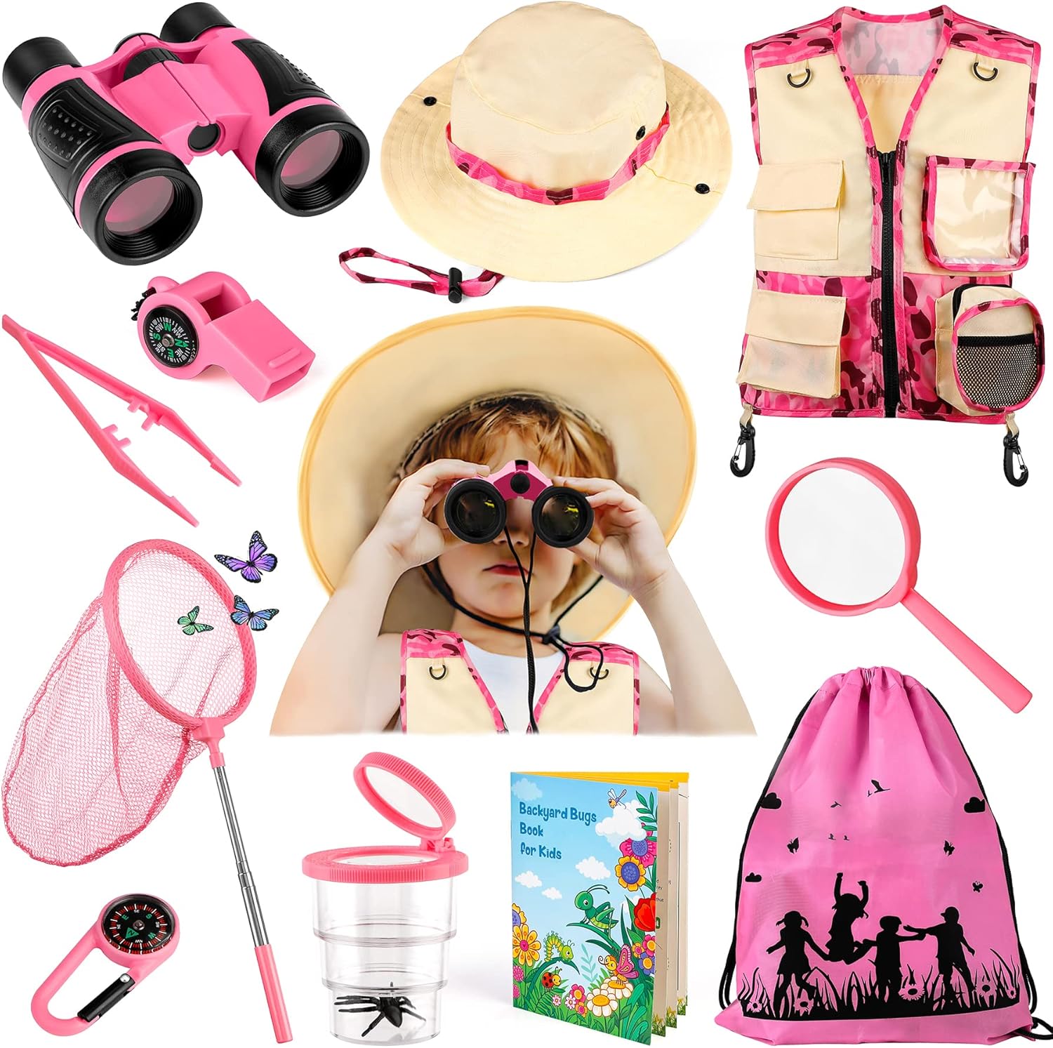 Kit d'Explorateur pour Enfants INNOCHEER – Gilet, Chapeau, Jumelles, Filet & Loupe - La fille du nord