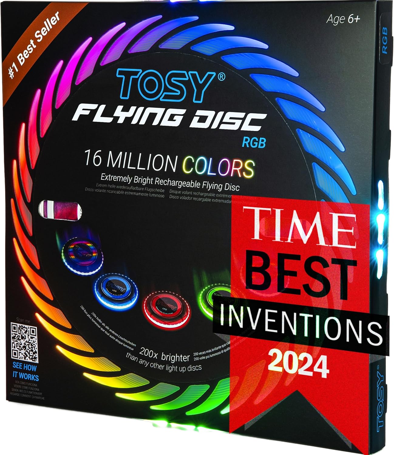 TOSY Flying Disc - 108 LEDs RGB Multicolore - La fille du nord